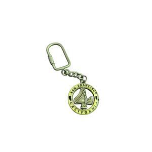Vintage San Francisco Spinner Keychain Gold San Francisco California Bridge